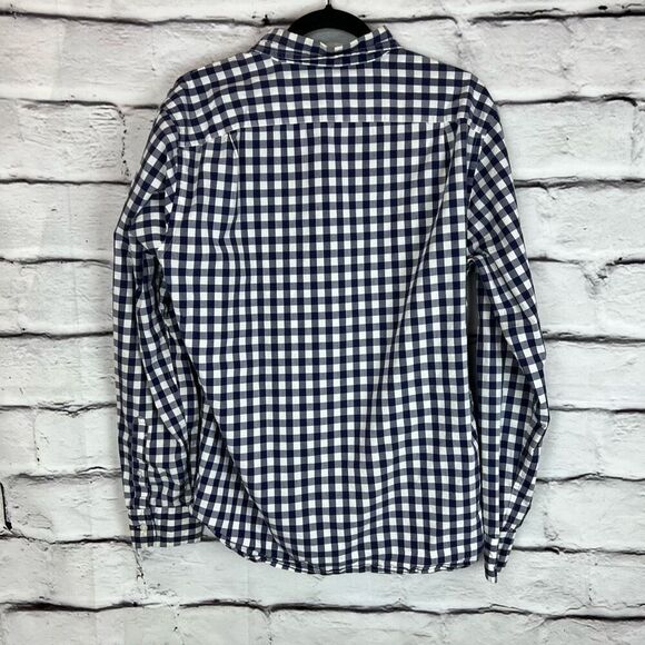 J. Crew Men's Slim Fit Long Sleeve Button-Up Shirt Blue Check Size L - Picture 4 of 5